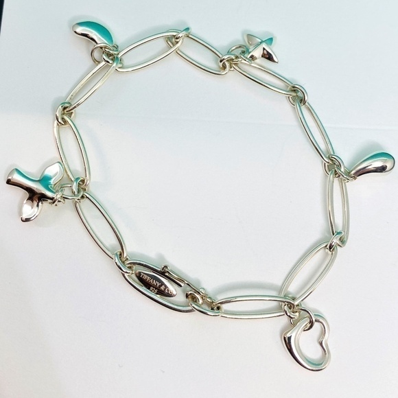 Authentication Vintage Tiffany and Company charm bracelet Elsa Peretti 925 box - Picture 1 of 6